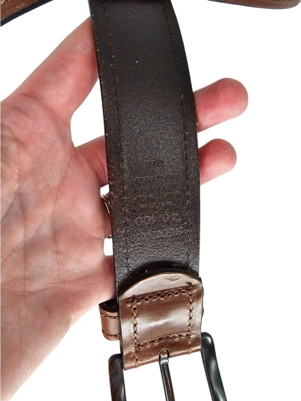 Dickies Mens Sz 40 Classic Brown Leather Belt w/ Black Buckle